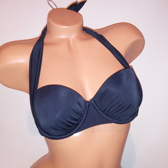 Victoria Secret Swim Bikini Top 34B Convertible Lightly Lined Solid Blac… - Picture 3 of 6